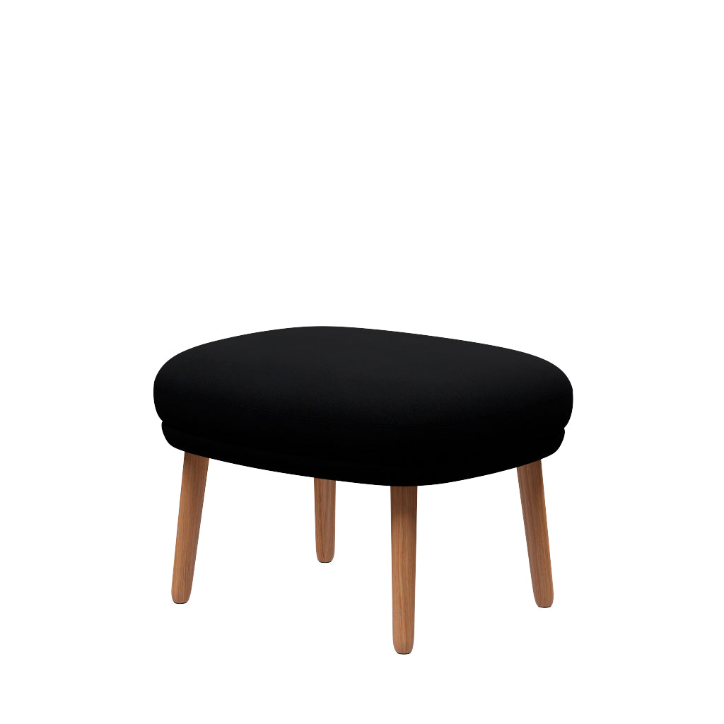 Ro Skammel m. stel i eg fra Fritz Hansen - Christianshavn - 1175 Black Uni - Jacobsen Plus