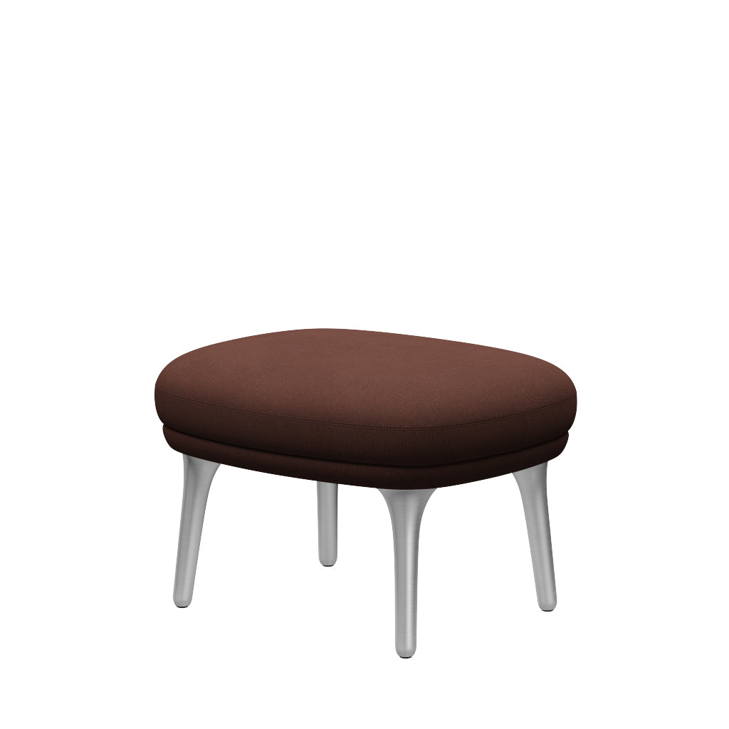 Fri Skammel m. stel i aluminium fra Fritz Hansen - Christianshavn - 1134 Dark Orange - Jacobsen Plus