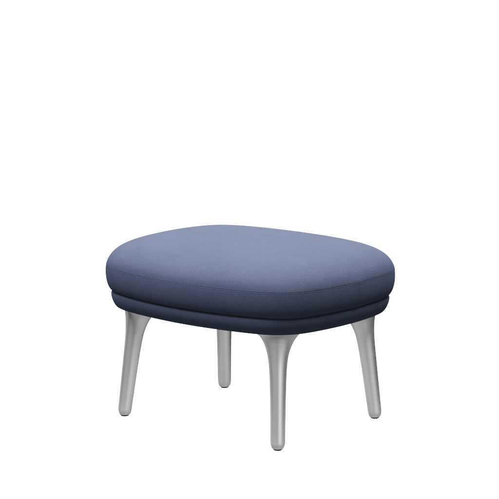 Fri Skammel m. stel i aluminium fra Fritz Hansen - Christianshavn - 1151 Light Blue Uni - Jacobsen Plus