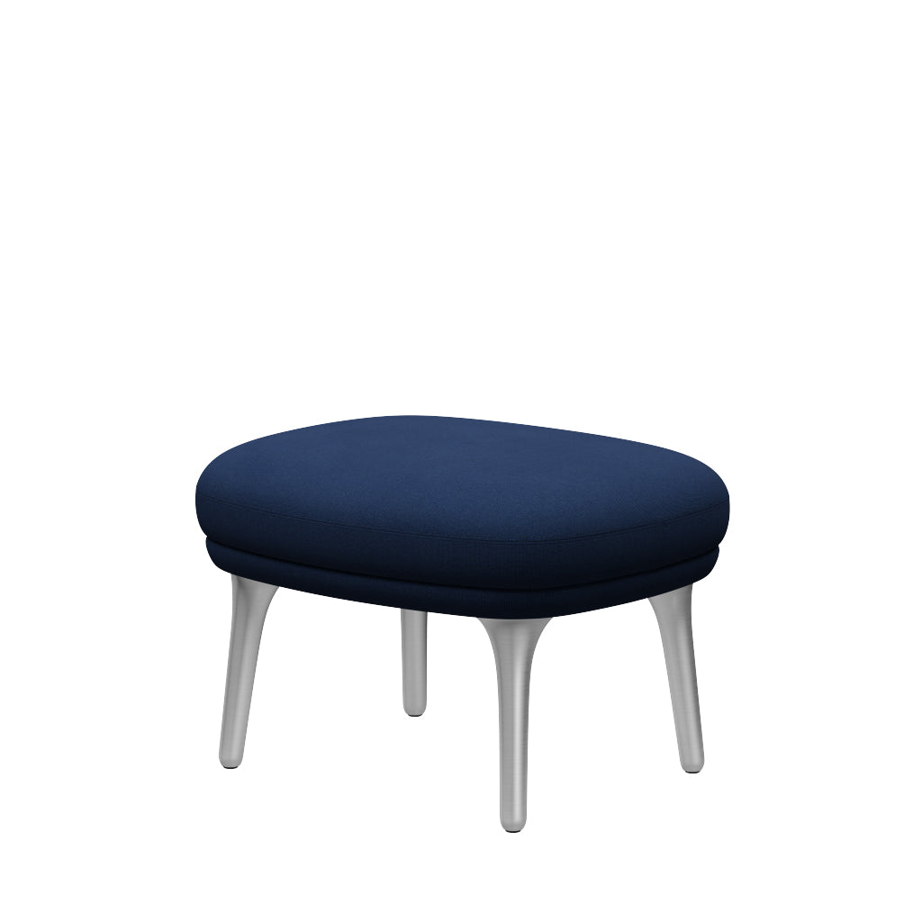 Fri Skammel m. stel i aluminium fra Fritz Hansen - Christianshavn - 1153 Blue Uni - Jacobsen Plus