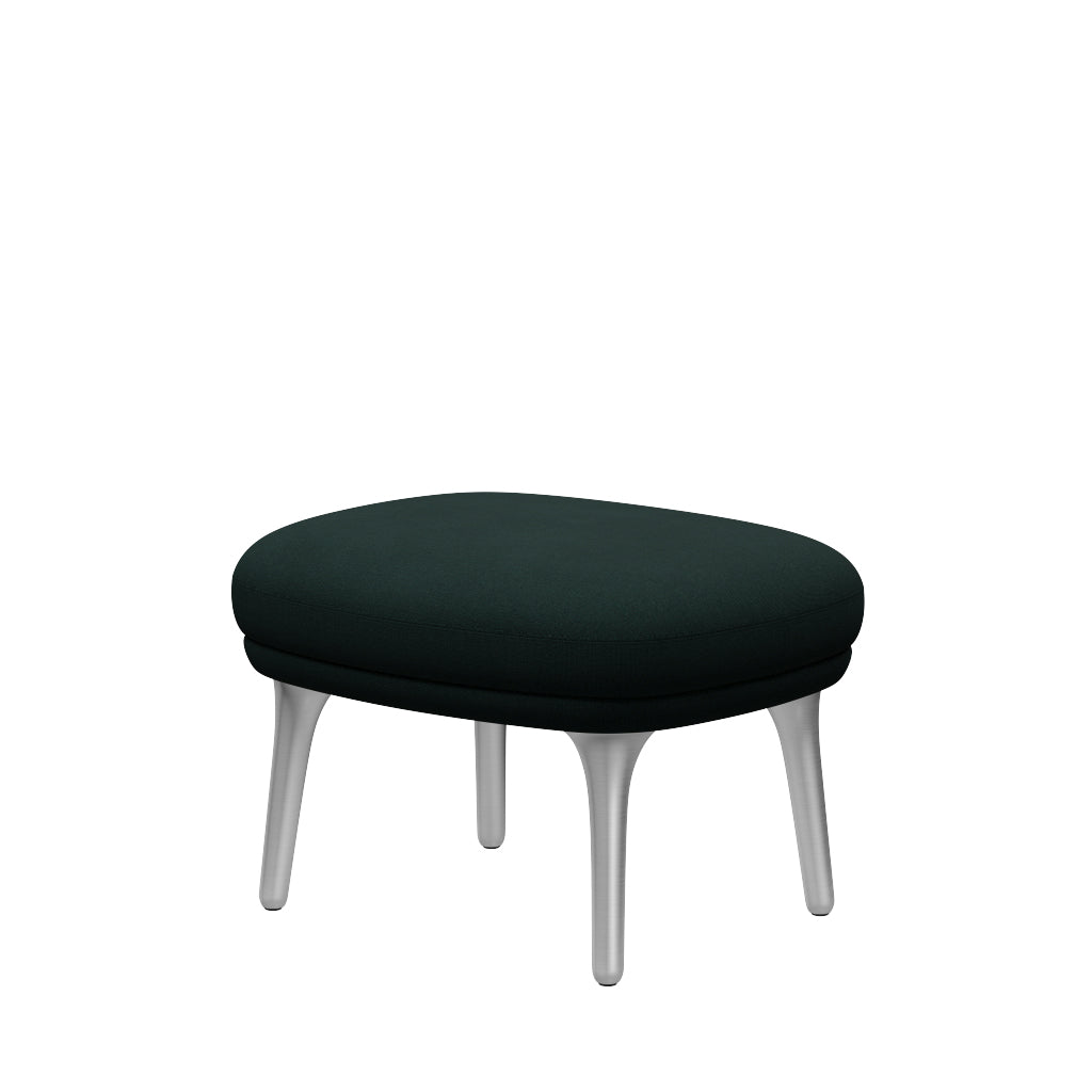 Fri Skammel m. stel i aluminium fra Fritz Hansen - Christianshavn - 1161 Dark Green - Jacobsen Plus