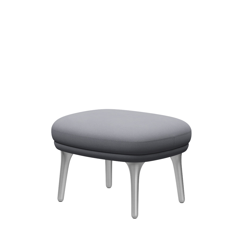 Fri Skammel m. stel i aluminium fra Fritz Hansen - Christianshavn - 1170 Light Grey Uni - Jacobsen Plus