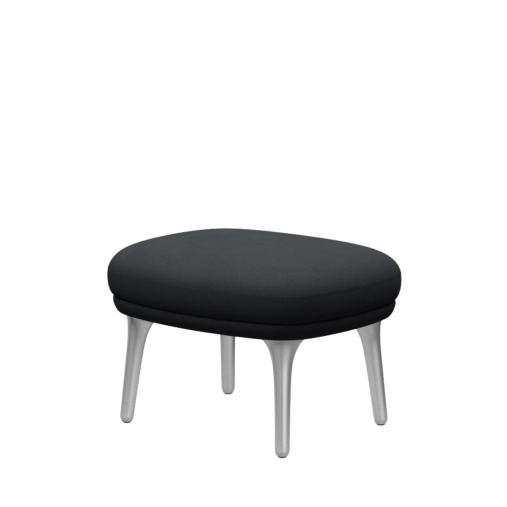 Fri Skammel m. stel i aluminium fra Fritz Hansen - Christianshavn - 1174 Dark Grey - Jacobsen Plus
