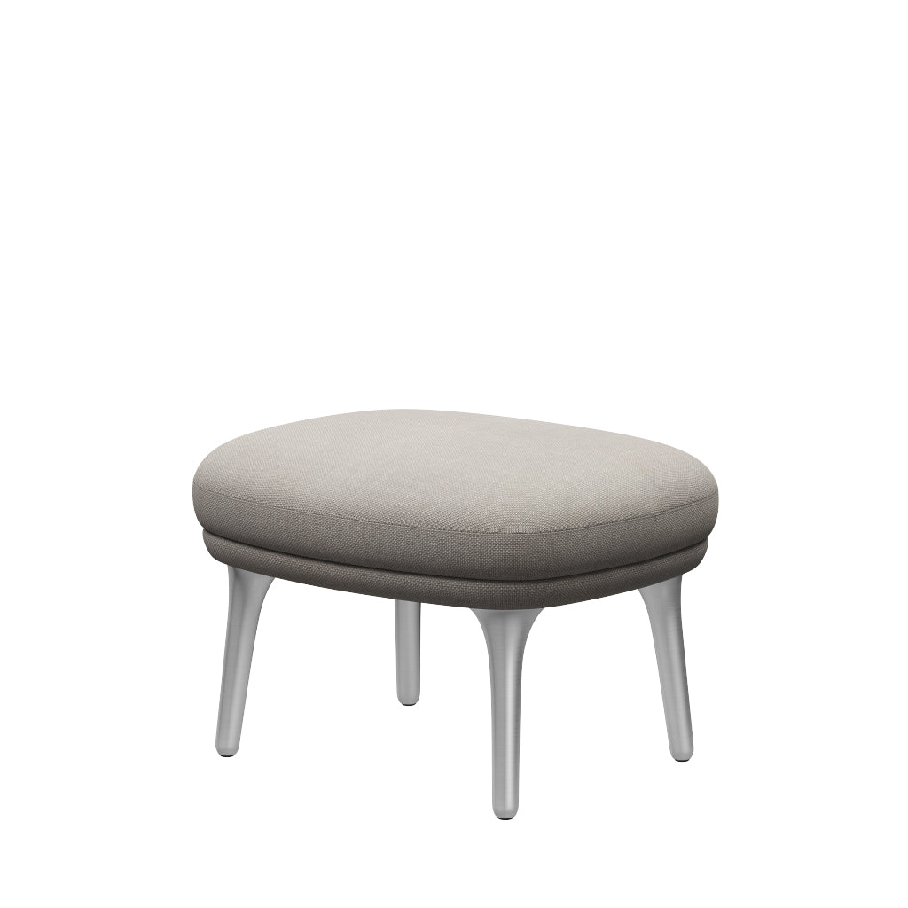 Fri Skammel m. stel i aluminium fra Fritz Hansen - Hallingdal - 103 Light Grey - Jacobsen Plus