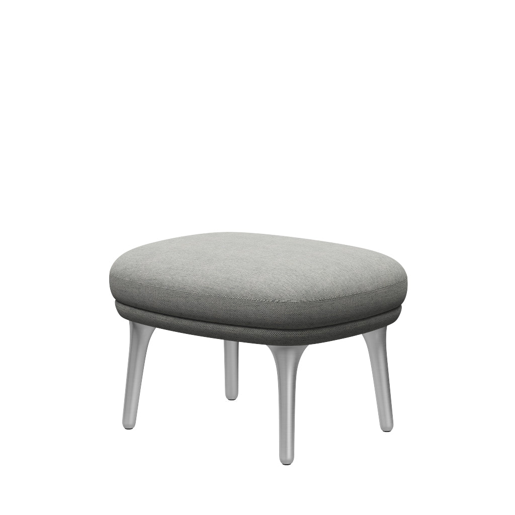 Fri Skammel m. stel i aluminium fra Fritz Hansen - Hallingdal - 110 White/Grey - Jacobsen Plus