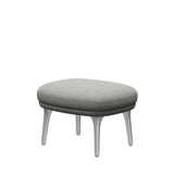 Fri Skammel m. stel i aluminium fra Fritz Hansen - Hallingdal - 110 White/Grey - Jacobsen Plus