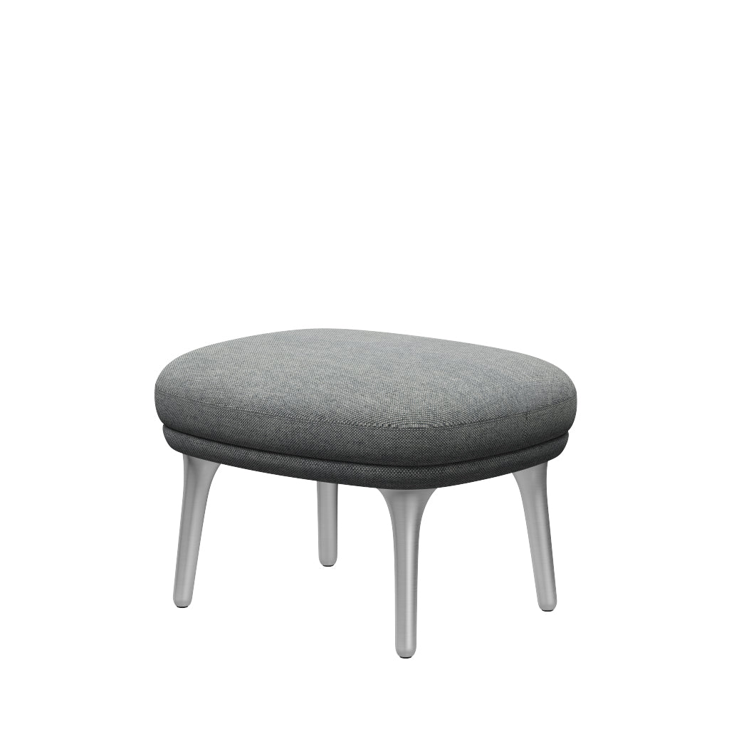 Fri Skammel m. stel i aluminium fra Fritz Hansen - Hallingdal - 116 White Grey - Jacobsen Plus
