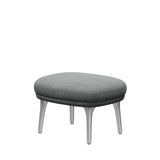 Fri Skammel m. stel i aluminium fra Fritz Hansen - Hallingdal - 116 White Grey - Jacobsen Plus