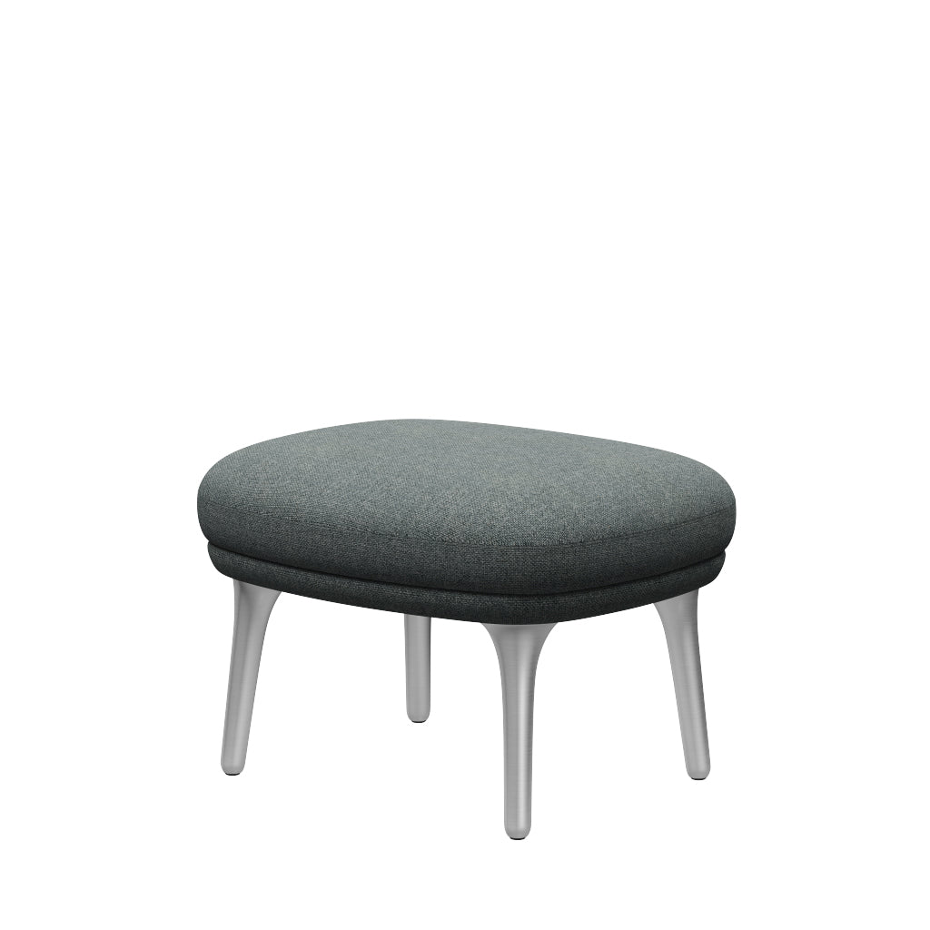 Fri Skammel m. stel i aluminium fra Fritz Hansen - Hallingdal - 130 Grey - Jacobsen Plus