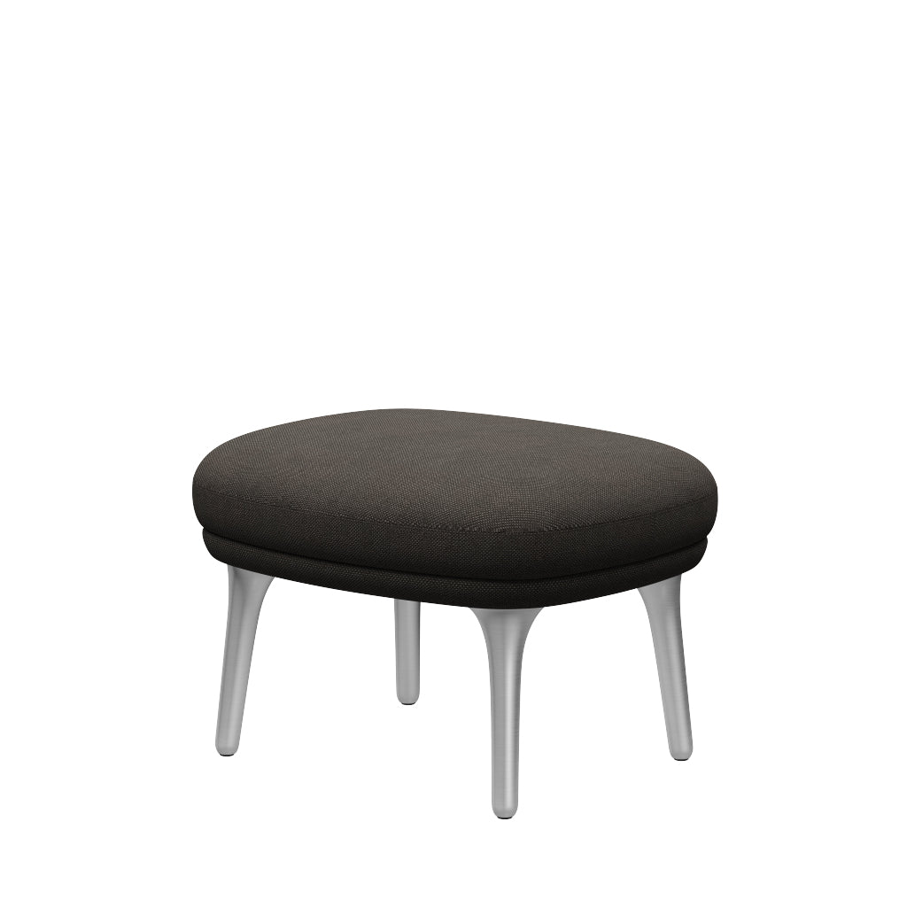 Fri Skammel m. stel i aluminium fra Fritz Hansen - Hallingdal - 153 Light Charcoal - Jacobsen Plus