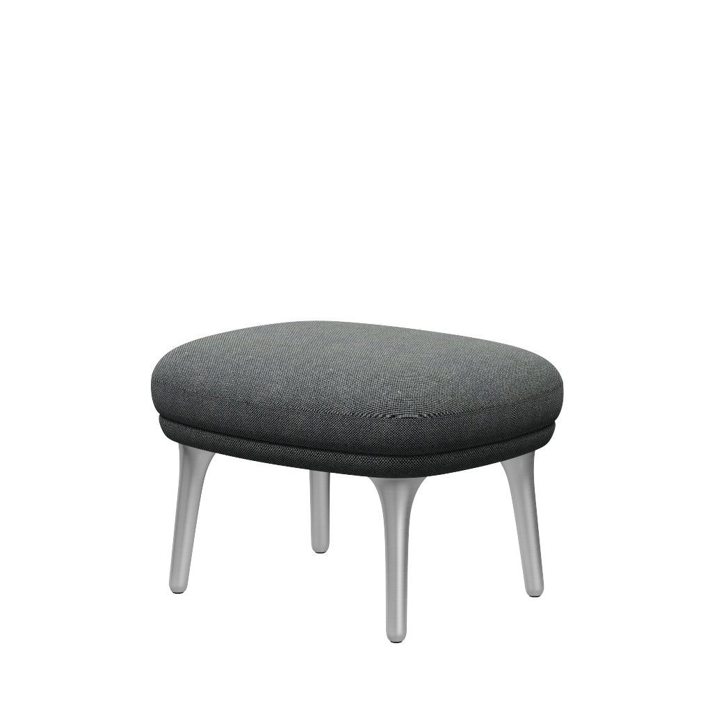 Fri Skammel m. stel i aluminium fra Fritz Hansen - Hallingdal - 166 White Black - Jacobsen Plus