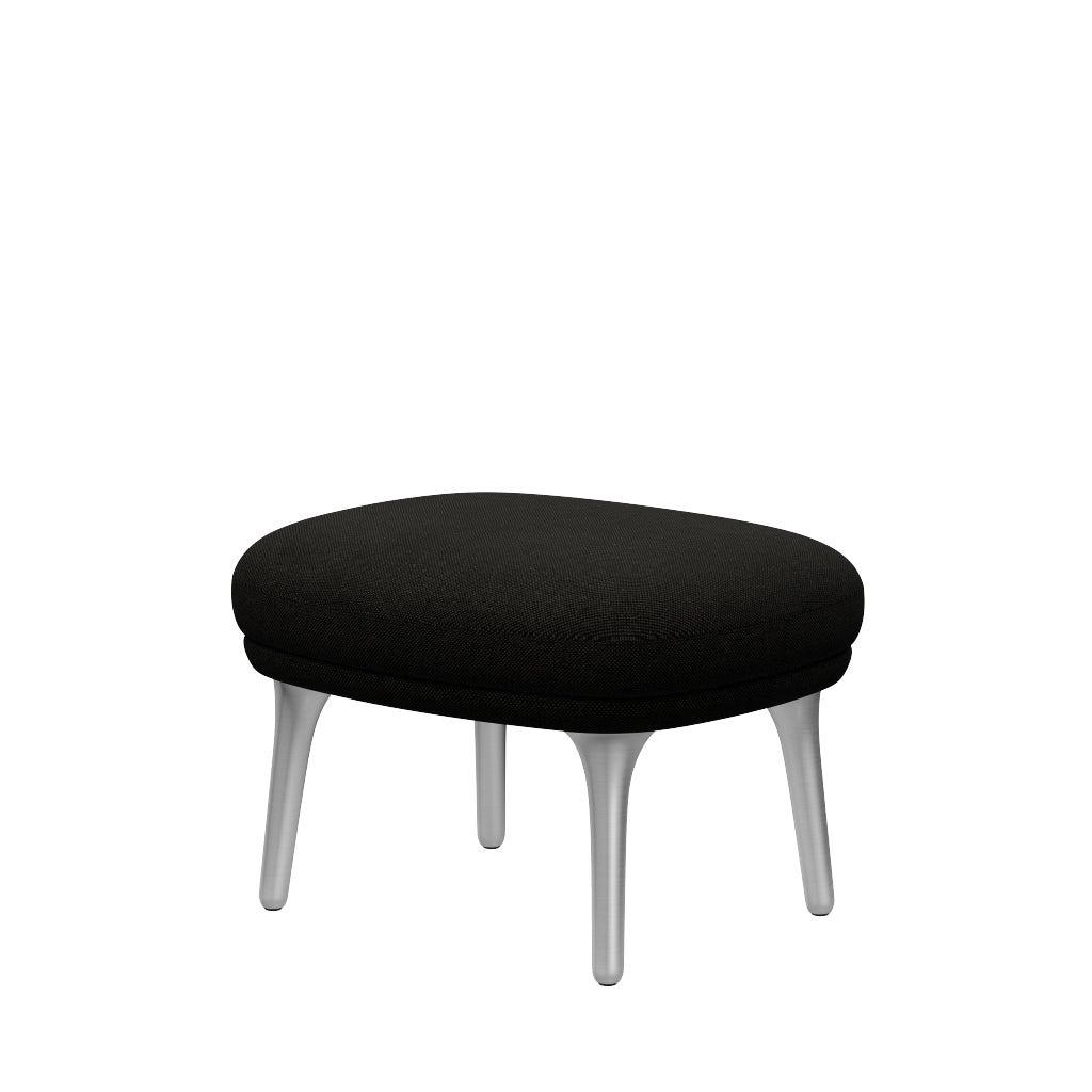 Fri Skammel m. stel i aluminium fra Fritz Hansen - Hallingdal - 173 Black/Grey - Jacobsen Plus