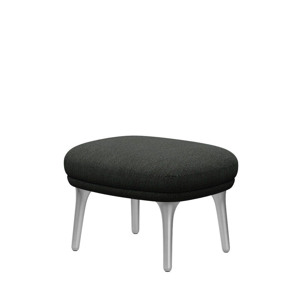 Fri Skammel m. stel i aluminium fra Fritz Hansen - Hallingdal - 368 Black/Grey - Jacobsen Plus