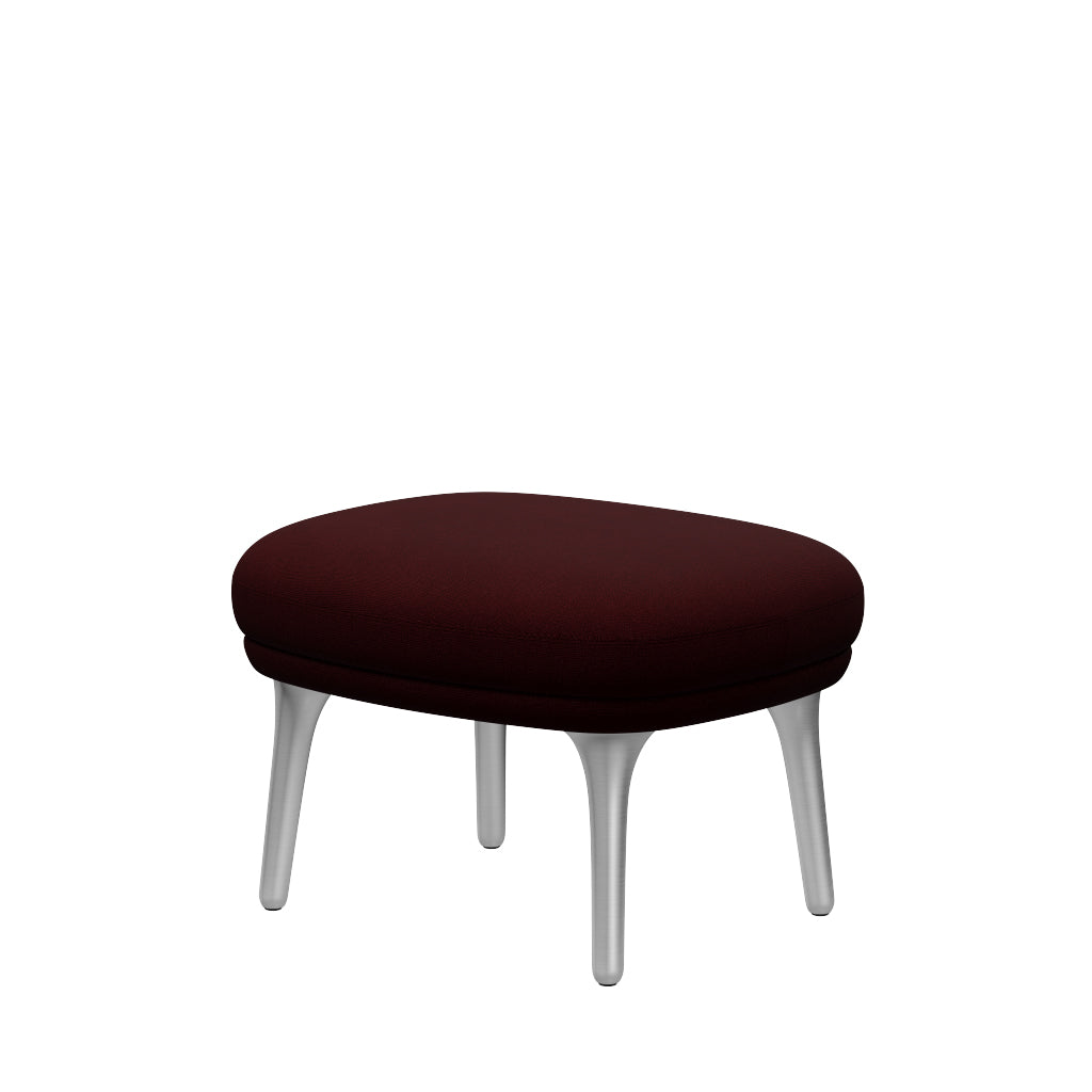 Fri Skammel m. stel i aluminium fra Fritz Hansen - Hallingdal - 694 Wine Red - Jacobsen Plus
