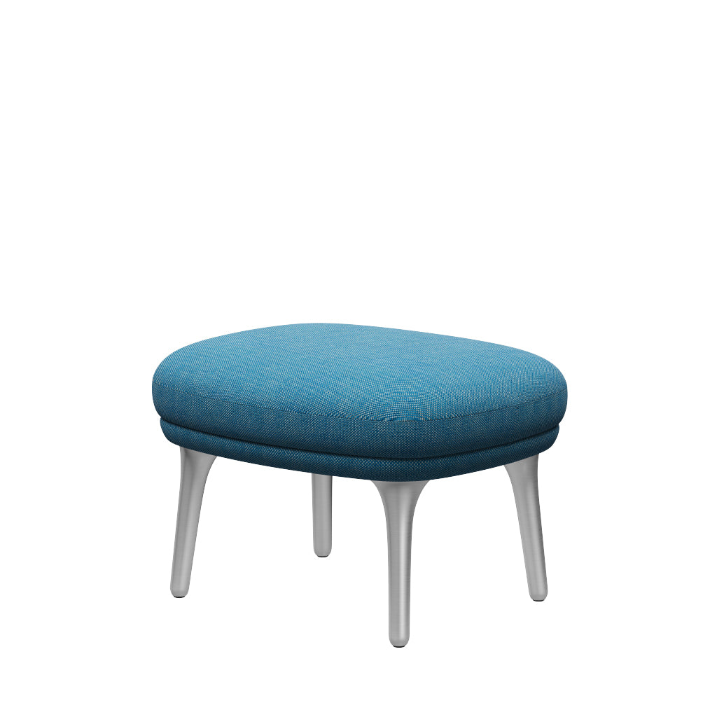 Fri Skammel m. stel i aluminium fra Fritz Hansen - Hallingdal - 840 White/Turquise - Jacobsen Plus