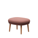 Fri Skammel m. stel i eg fra Fritz Hansen - Christianshavn - 1131 Orange/Red - Jacobsen Plus