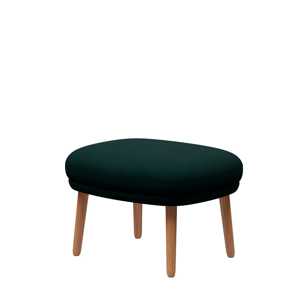 Fri Skammel m. stel i eg fra Fritz Hansen - Christianshavn - 1161 Dark Green - Jacobsen Plus