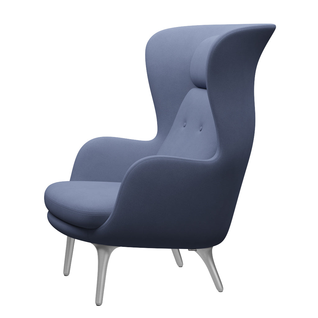 Ro Lænestol m. stel i aluminium fra Fritz Hansen - Christianshavn - 1151 Light Blue Uni - Jacobsen Plus
