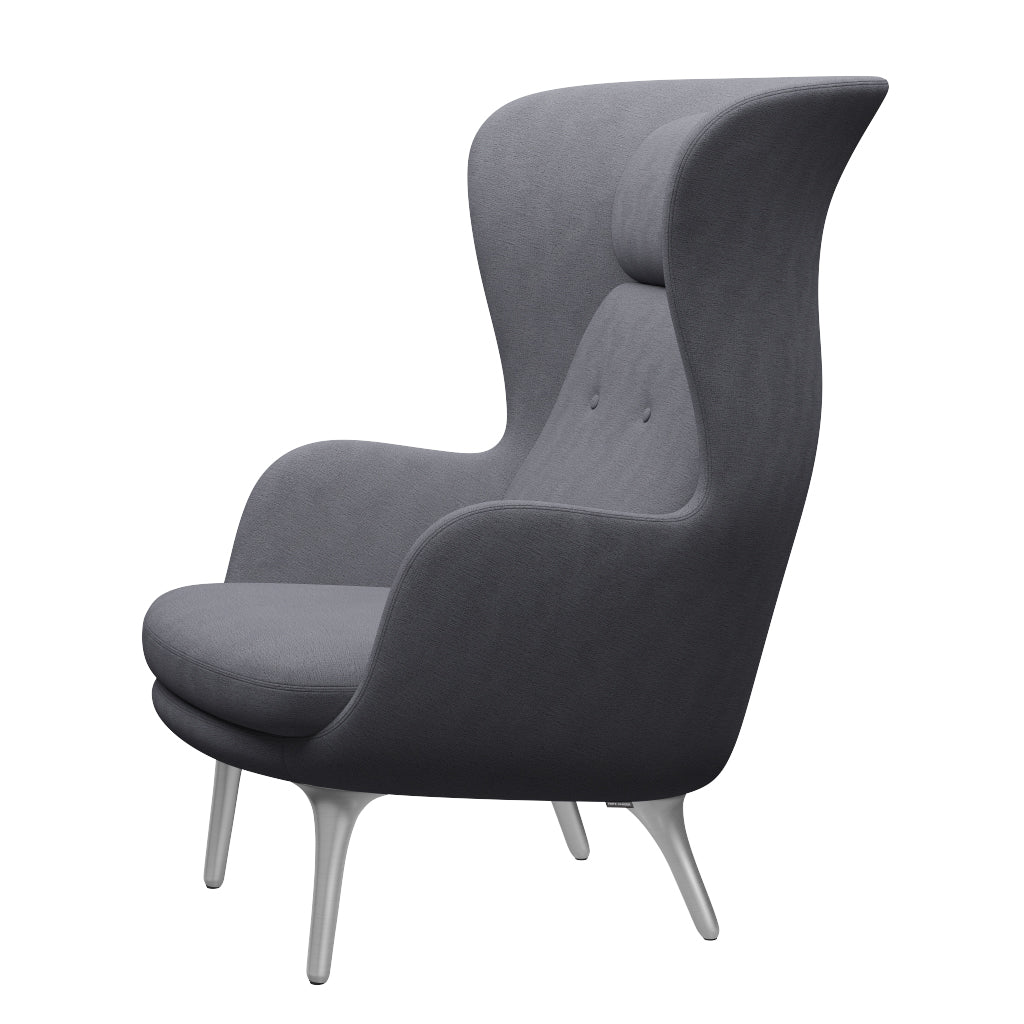Ro Lænestol m. stel i aluminium fra Fritz Hansen - Christianshavn - 1171 Light Grey - Jacobsen Plus