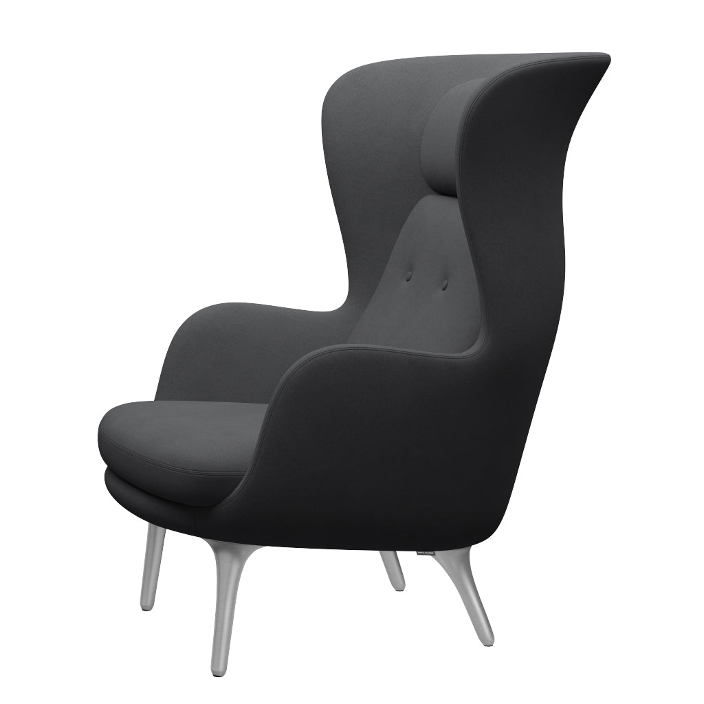 Ro Lænestol m. stel i aluminium fra Fritz Hansen - Christianshavn - 1172 Grey Uni - Jacobsen Plus