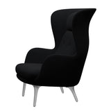 Ro Lænestol m. stel i aluminium fra Fritz Hansen - Christianshavn - 1175 Black Uni - Jacobsen Plus