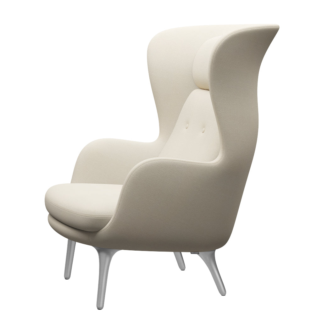 Ro Lænestol m. stel i aluminium fra Fritz Hansen - Hallingdal - 100 Off White - Jacobsen Plus