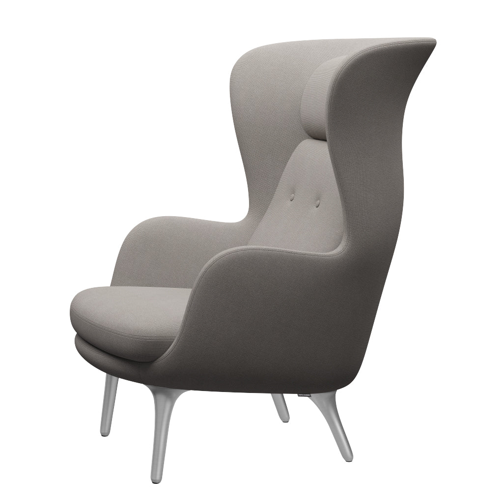 Ro Lænestol m. stel i aluminium fra Fritz Hansen - Hallingdal - 113 Light Grey - Jacobsen Plus