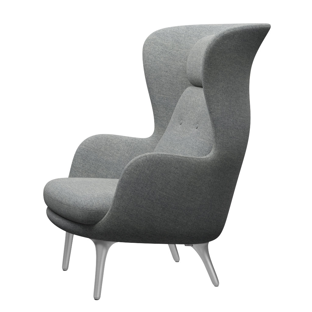 Ro Lænestol m. stel i aluminium fra Fritz Hansen - Hallingdal - 116 White Grey - Jacobsen Plus