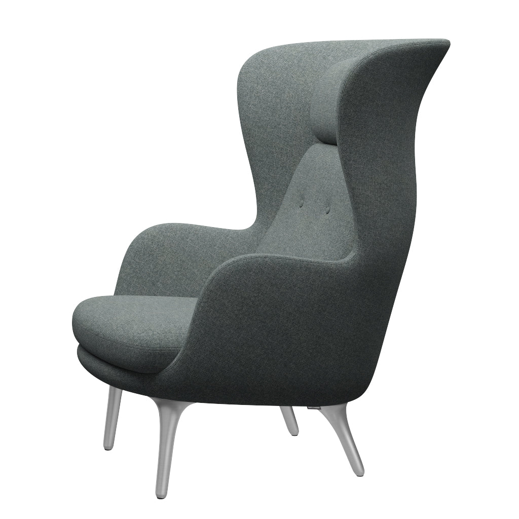 Ro Lænestol m. stel i aluminium fra Fritz Hansen - Hallingdal - 130 Grey - Jacobsen Plus