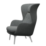 Ro Lænestol m. stel i aluminium fra Fritz Hansen - Hallingdal - 166 White Black - Jacobsen Plus