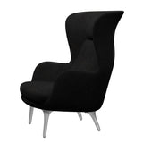 Ro Lænestol m. stel i aluminium fra Fritz Hansen - Hallingdal - 180 Charcoal - Jacobsen Plus