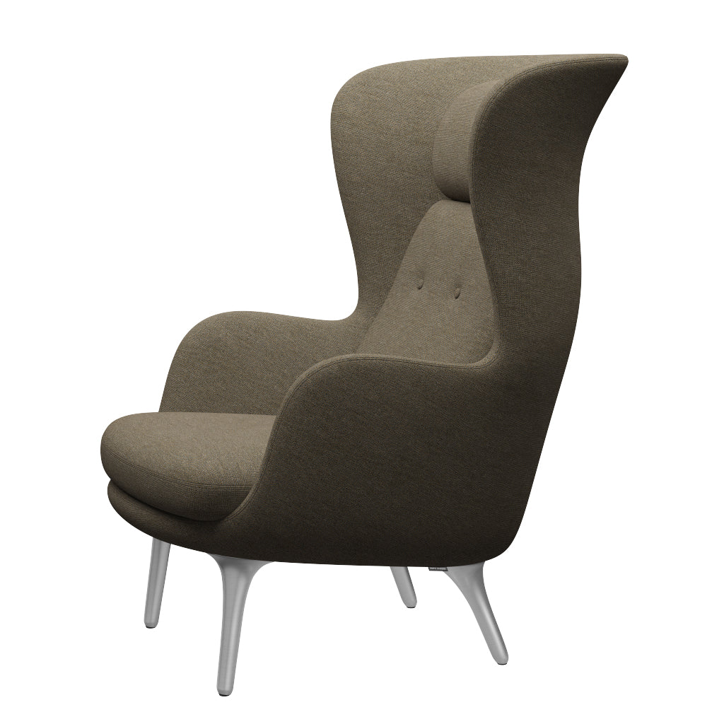 Ro Lænestol m. stel i aluminium fra Fritz Hansen - Hallingdal - 227 Grey/Brown - Jacobsen Plus