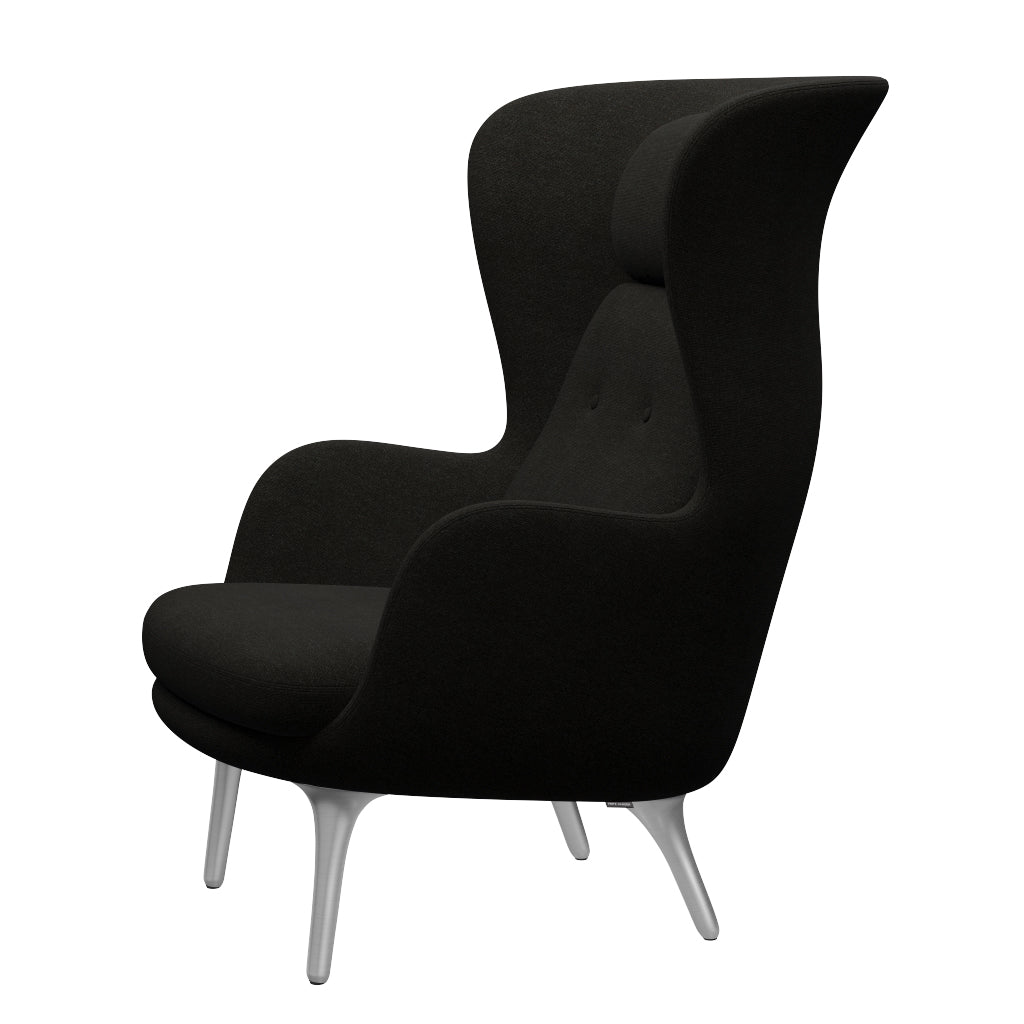 Ro Lænestol m. stel i aluminium fra Fritz Hansen - Hallingdal - 376 Brown/Dark Grey - Jacobsen Plus
