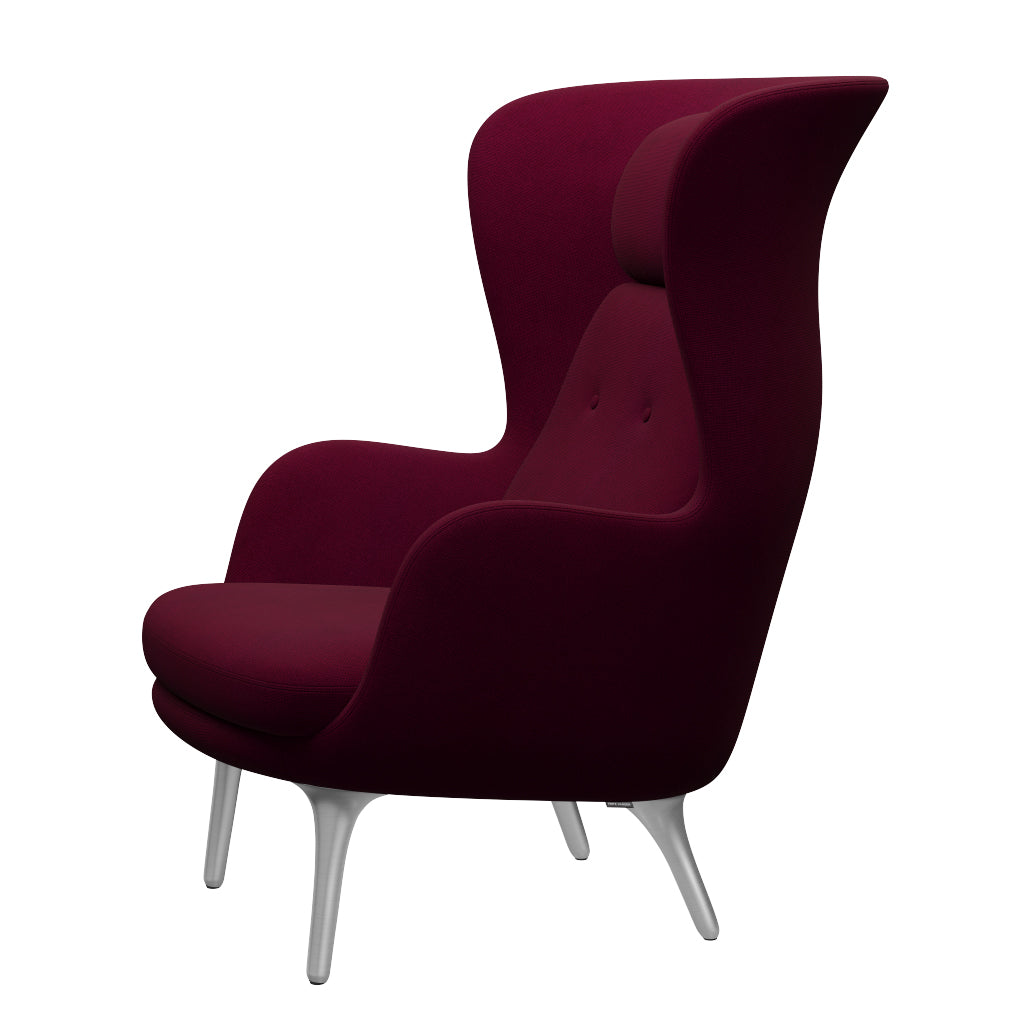 Ro Lænestol m. stel i aluminium fra Fritz Hansen - Hallingdal - 563 Dark Rose - Jacobsen Plus