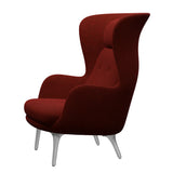 Ro Lænestol m. stel i aluminium fra Fritz Hansen - Hallingdal - 596 Red/Black - Jacobsen Plus