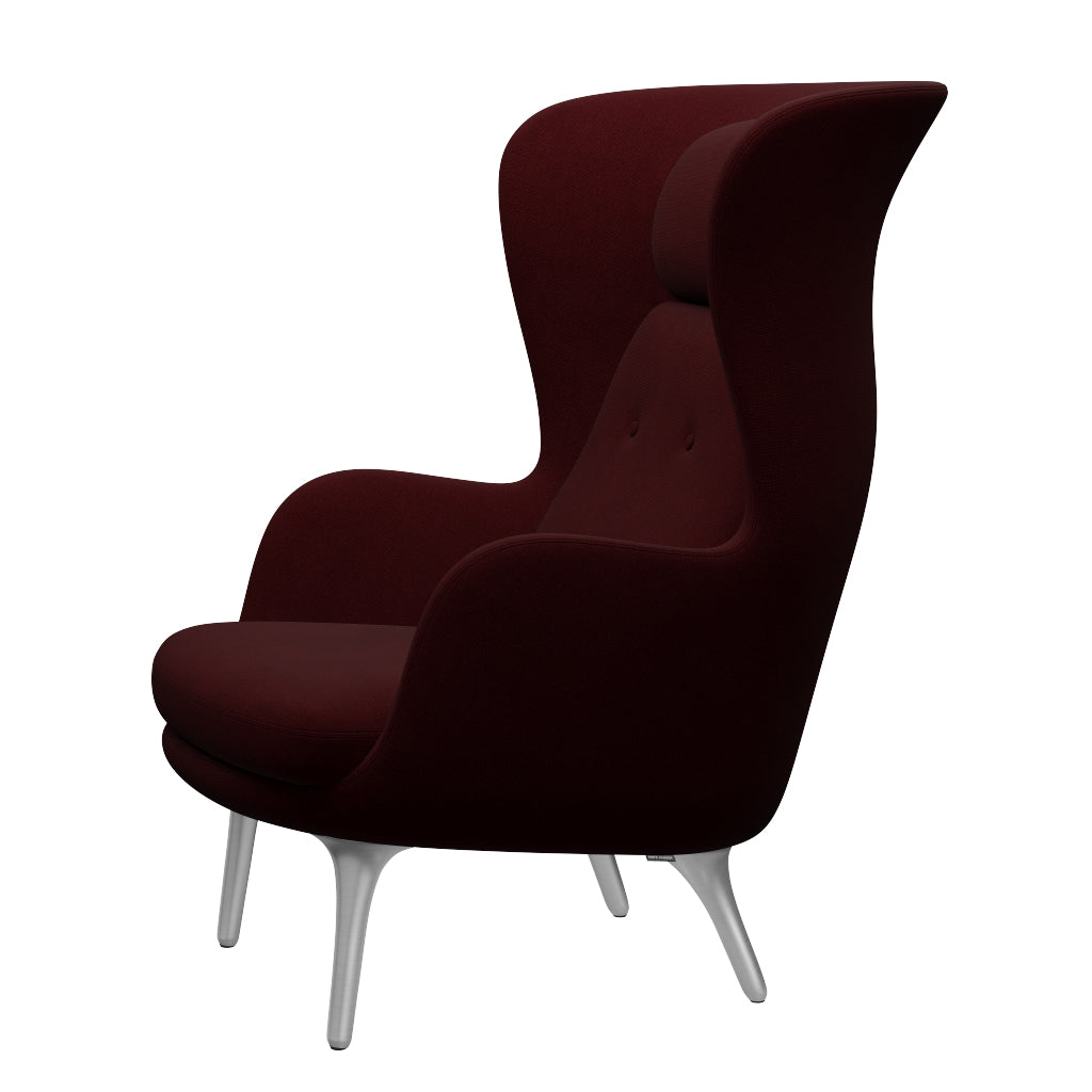 Ro Lænestol m. stel i aluminium fra Fritz Hansen - Hallingdal - 694 Wine Red - Jacobsen Plus
