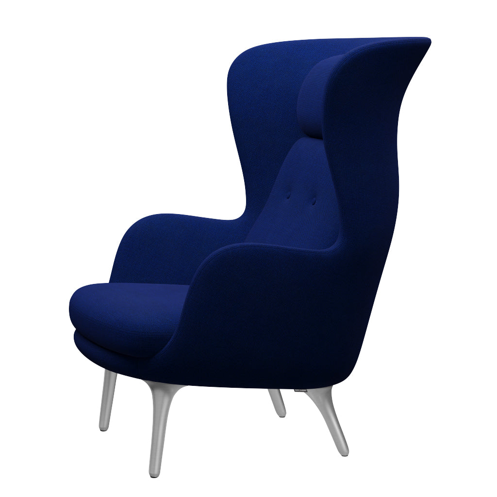 Ro Lænestol m. stel i aluminium fra Fritz Hansen - Hallingdal - 754 Sea Blue - Jacobsen Plus