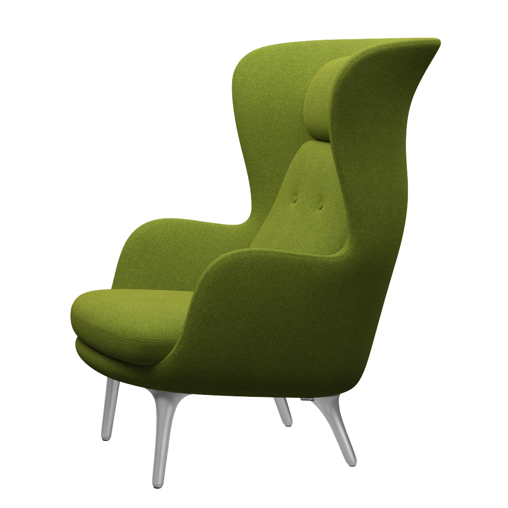 Ro Lænestol m. stel i aluminium fra Fritz Hansen - Hallingdal - 980 Green - Jacobsen Plus