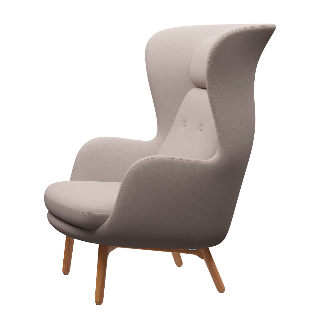 Ro Lænestol m. stel i eg fra Fritz Hansen - Christianshavn - 1120 Beige - Jacobsen Plus