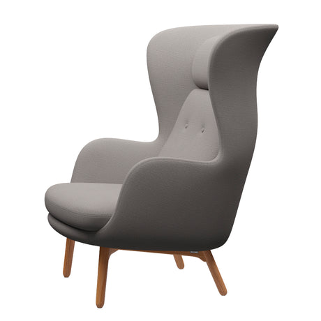 Ro Lænestol m. stel i eg fra Fritz Hansen - Christianshavn - 1110 Yellow - Jacobsen Plus