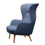 Ro Lænestol m. stel i eg fra Fritz Hansen - Christianshavn - 1151 Light Blue Uni - Jacobsen Plus