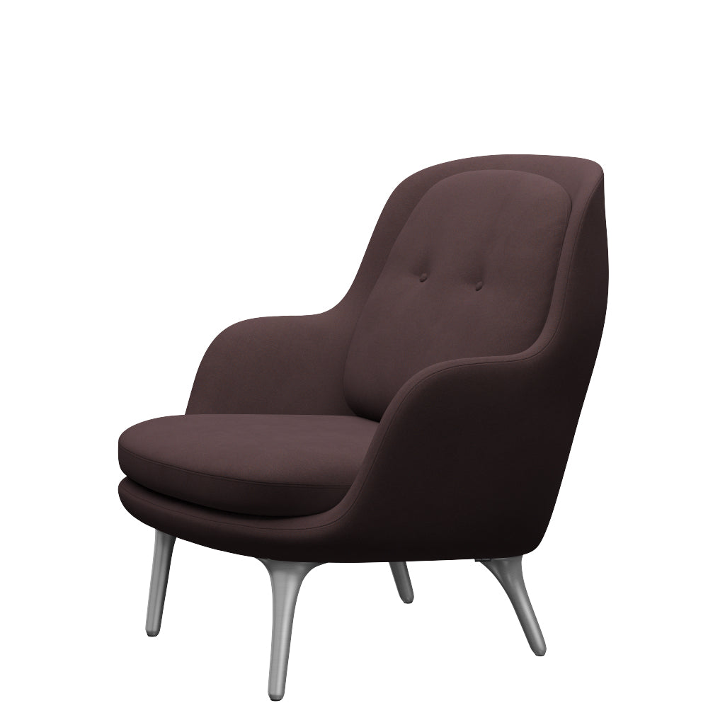 Fri Lænestol m. stel i aluminium fra Fritz Hansen - Christianshavn - 1135 Blue/Orange - Jacobsen Plus