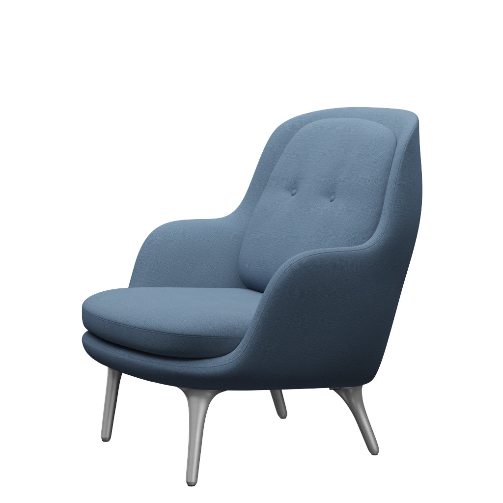 Fri Lænestol m. stel i aluminium fra Fritz Hansen - Christianshavn - 1152 Light Blue - Jacobsen Plus