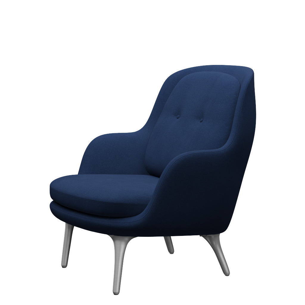 Fri Lænestol m. stel i aluminium fra Fritz Hansen - Christianshavn - 1153 Blue Uni - Jacobsen Plus