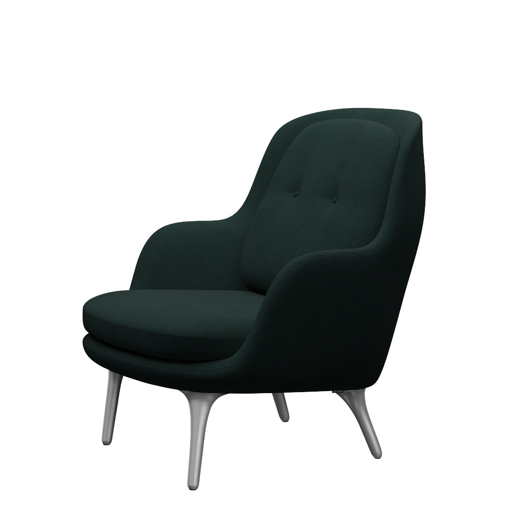 Fri Lænestol m. stel i aluminium fra Fritz Hansen - Christianshavn - 1161 Dark Green - Jacobsen Plus