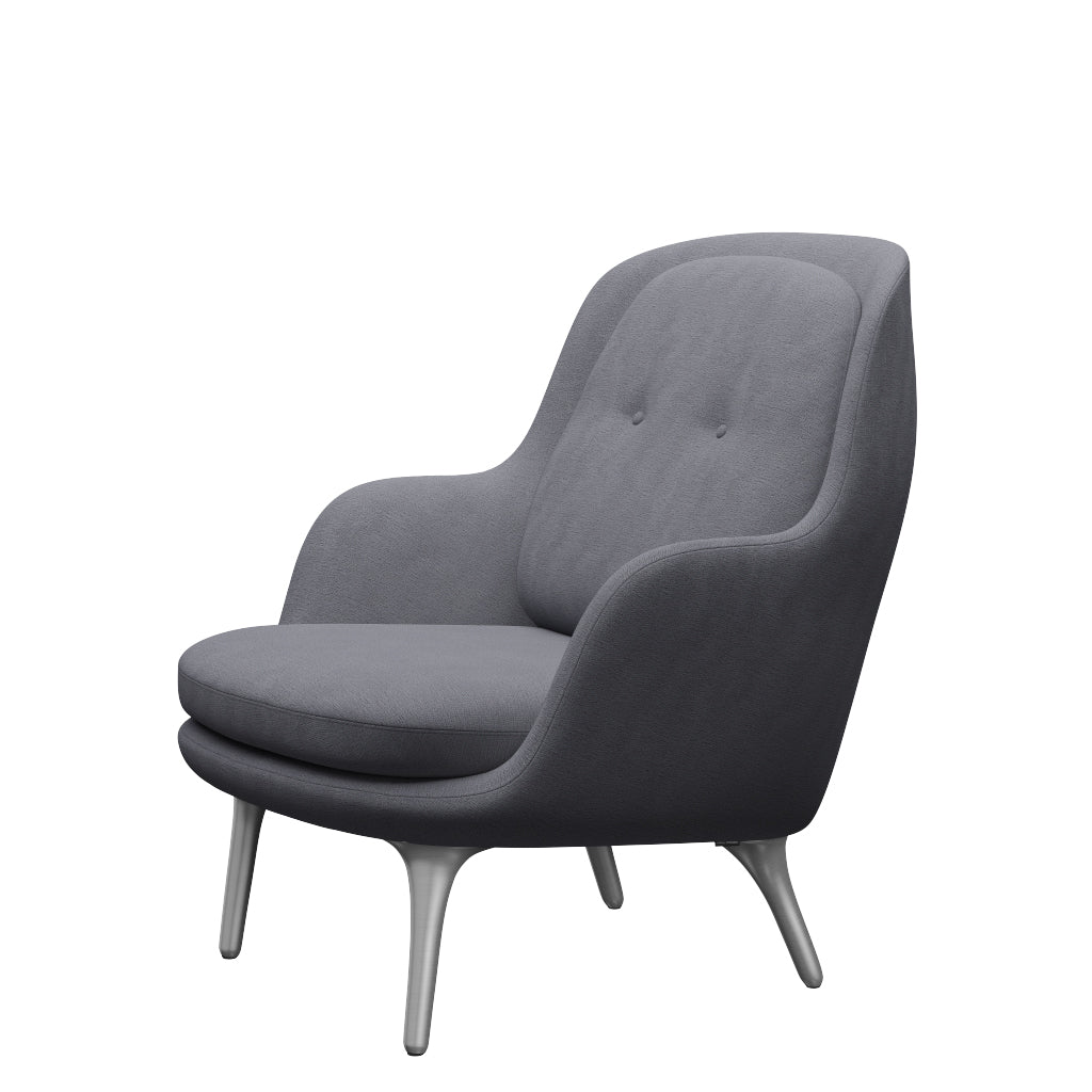 Fri Lænestol m. stel i aluminium fra Fritz Hansen - Christianshavn - 1171 Light Grey - Jacobsen Plus