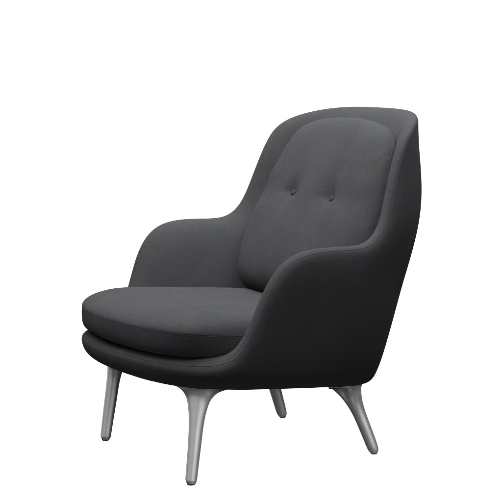 Fri Lænestol m. stel i aluminium fra Fritz Hansen - Christianshavn - 1172 Grey Uni - Jacobsen Plus