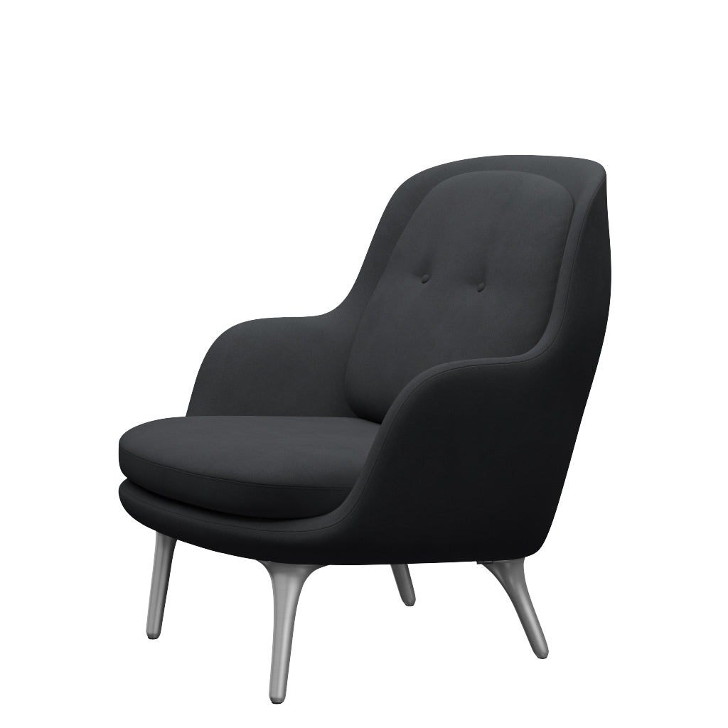 Fri Lænestol m. stel i aluminium fra Fritz Hansen - Christianshavn - 1174 Dark Grey - Jacobsen Plus