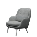 Fri Lænestol m. stel i aluminium fra Fritz Hansen - Hallingdal - 116 White Grey - Jacobsen Plus