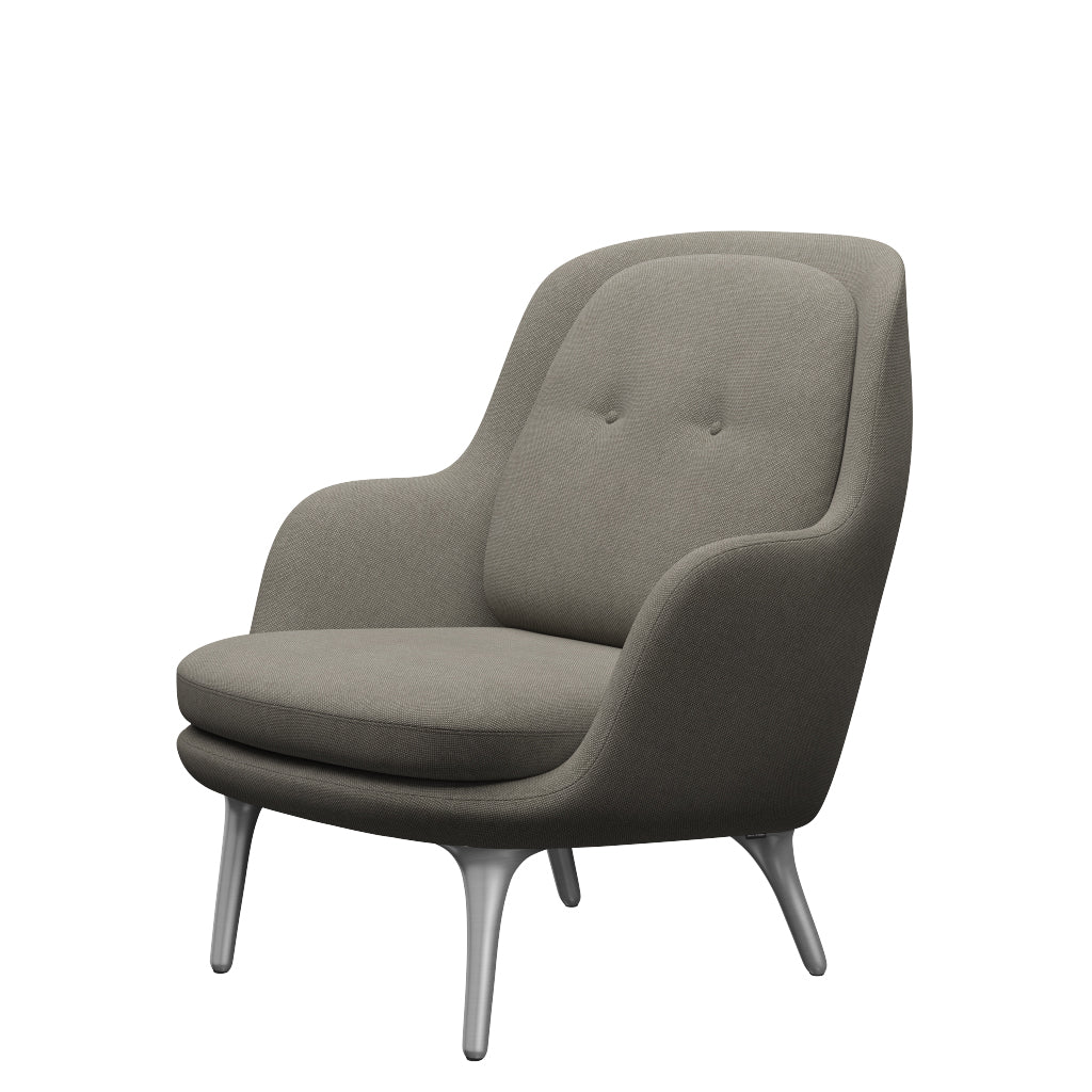 Fri Lænestol m. stel i aluminium fra Fritz Hansen - Hallingdal - 123 Beige - Jacobsen Plus
